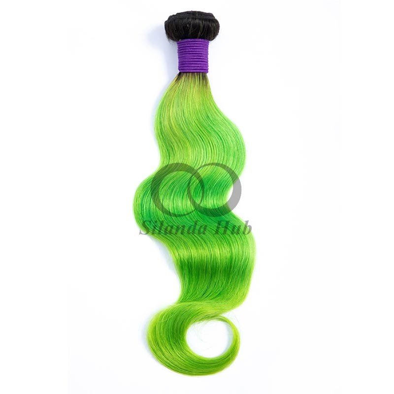 #T1B/Green Body Wave Remy Human Hair Bundles Sew In Weave Bundles Brazilian Bundle Deals