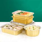 Square Aluminum Foil Customize Packing Boxes Disposable Takeaway Aluminum Food