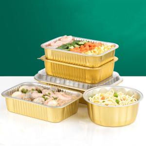 Quality Square Aluminum Foil Customize Packing Boxes Disposable Takeaway Aluminum Food Tray wholesale