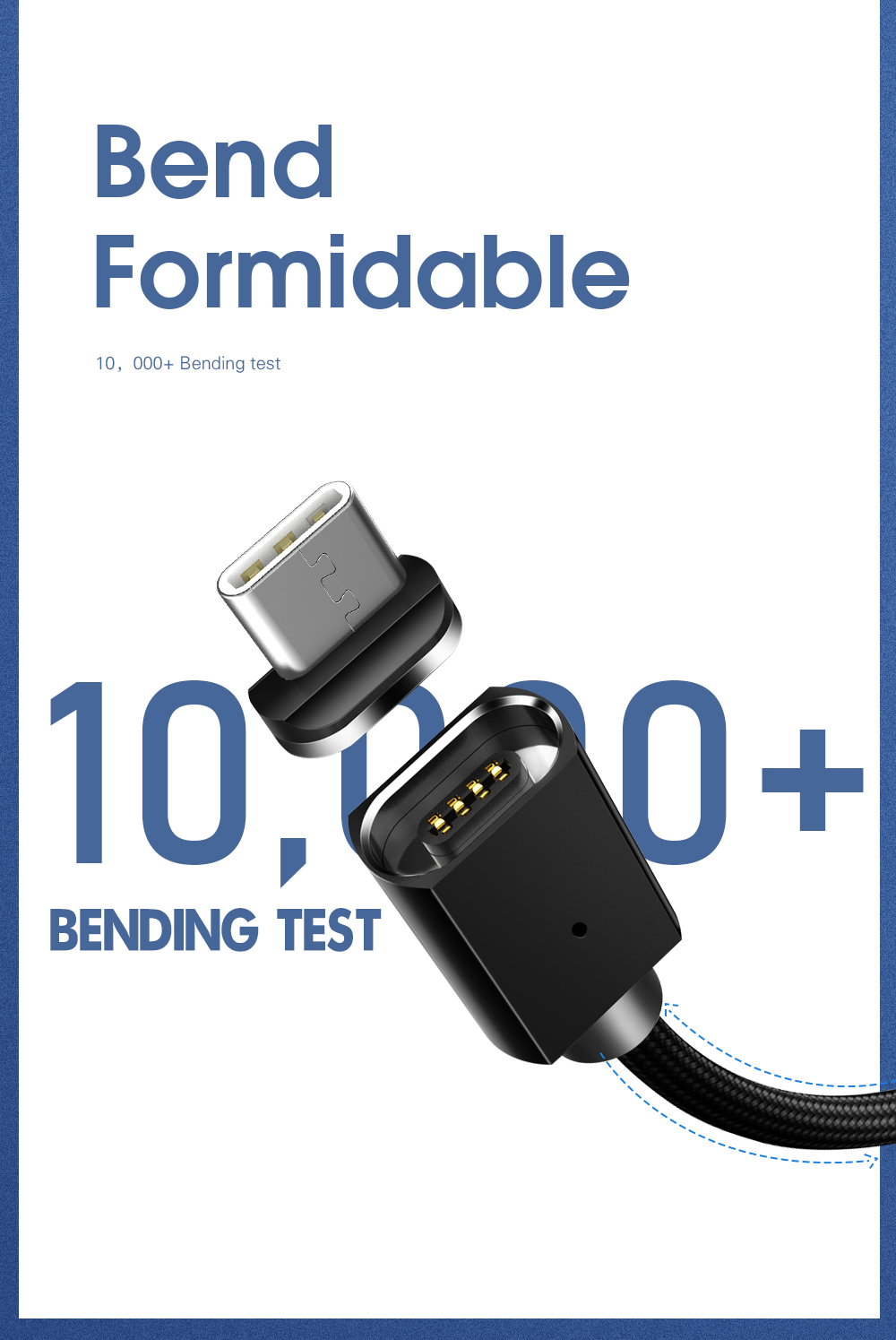 3A Magnetic Cables Fast Charging USB C Data Transfer Cable 3 in 1 1M 2M for Type C Devices