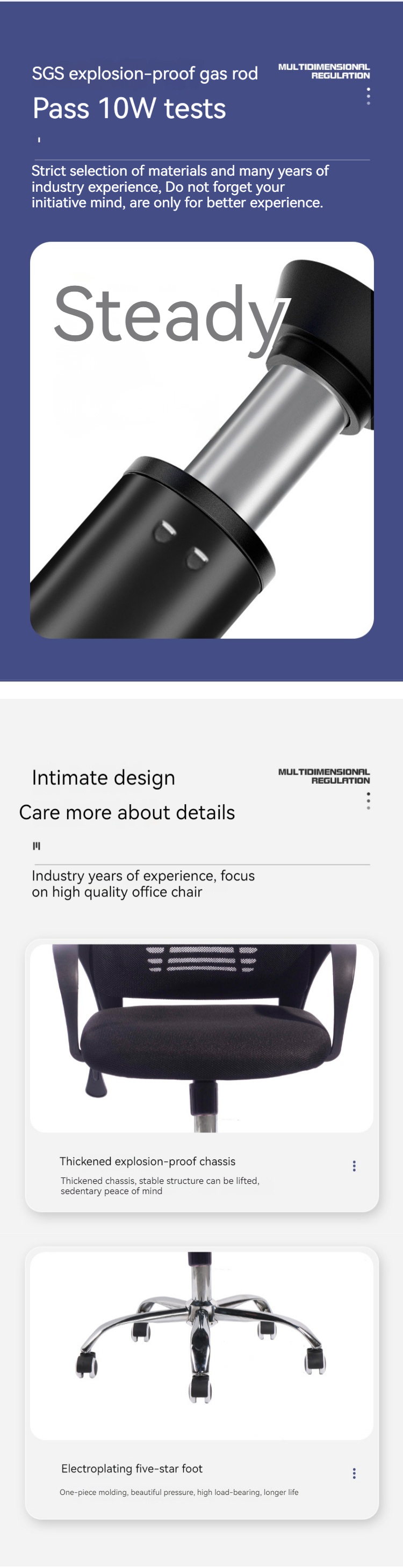 Office Furniture Ergonomic Mesh Office Chair with Adjustable Headrest and CBM of 0.33