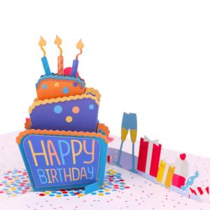 Quality Blank 3D Paper Greeting Cards Colorful Birthday Three - Dimensional Message Envelope wholesale