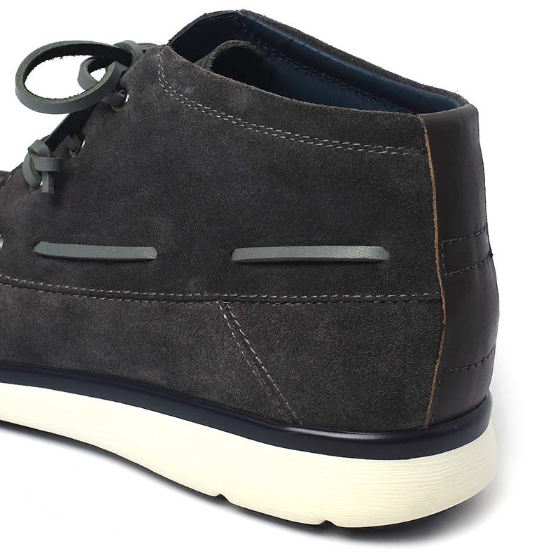 Pig leather Lining Anti Slip Mens Grey Leather Boots