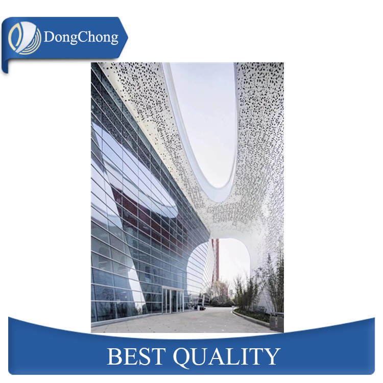 Gold Perforated Aluminum Ceiling Panels PVDF Coated For Shopping Mall
