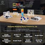 Clear Box Acrylic Jumbo Double 6 Gold and Diamond Dominoes