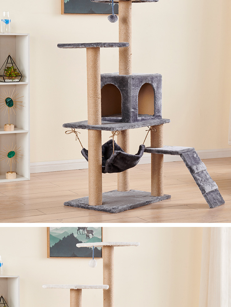 Multi Level Cat Tree House Scratching Post Heavy Duty With Sisal Rop Cat Tower Column Climbing Tree for Cats and Animals