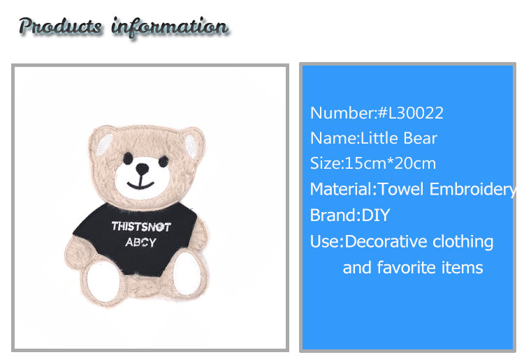 DIY Little Bear Embroidery Designs Patches Pretty For Kid'S Hipster Garment