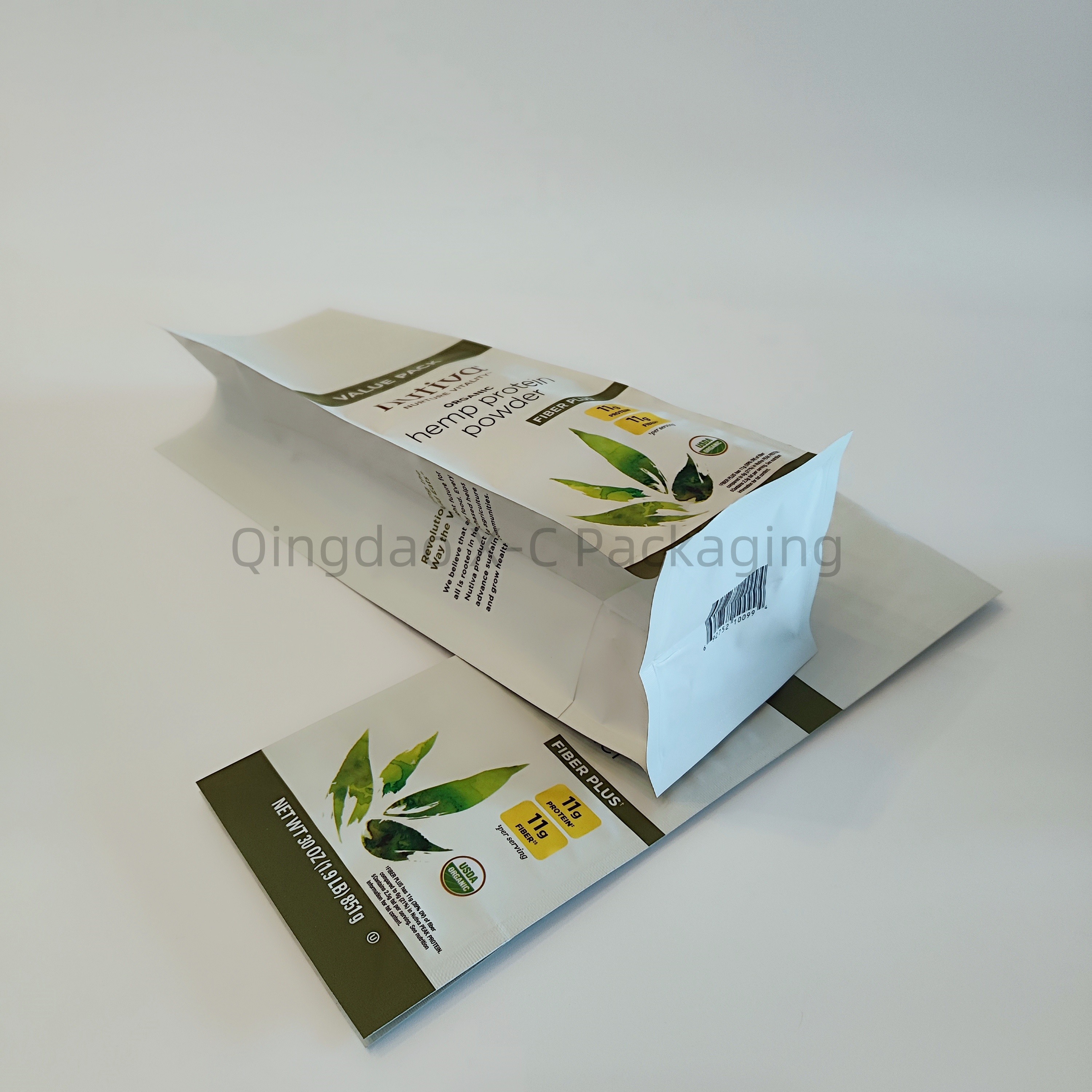 OEM 8 Side Seal Pouch Resealable With Side Gusset Zipper Square Bottom Gusset