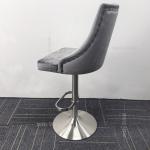 Modern Style Barstools With Velvet Seat And Stainless Steel Frame