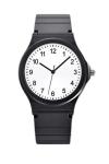 41.5mm Plastic Quartz Watch 3ATM Fashionable Black Plastic