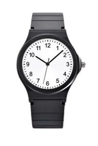 Quality 41.5mm Plastic Quartz Watch 3ATM Fashionable Black Plastic wholesale
