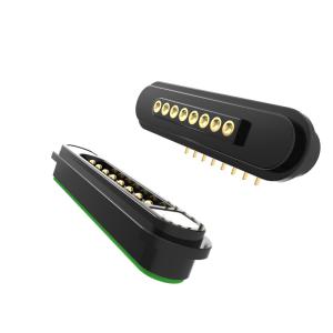 Quality Right Angle Magnetic Connectors 8 Pin Spring Loaded Connector Male Female wholesale