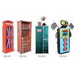 1 Door Orange Industrial Metal Shipping Container Bar Cabinet