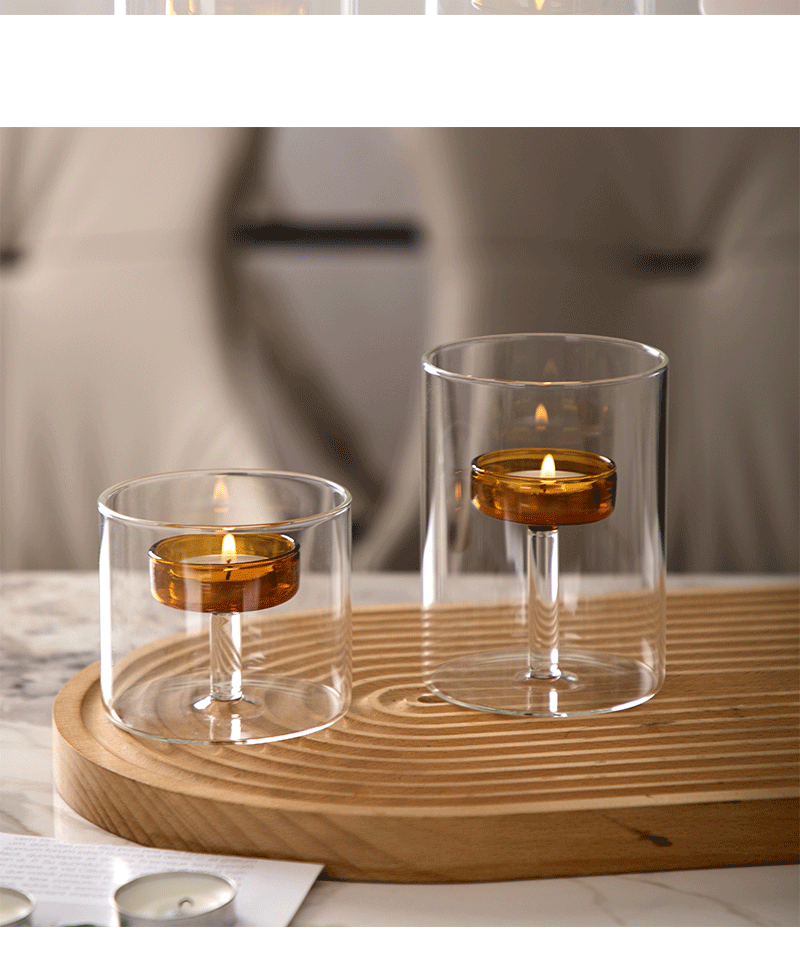 Create a Romantic Atmosphere in Your Home with this Cylinder Shape Glass Candle Table