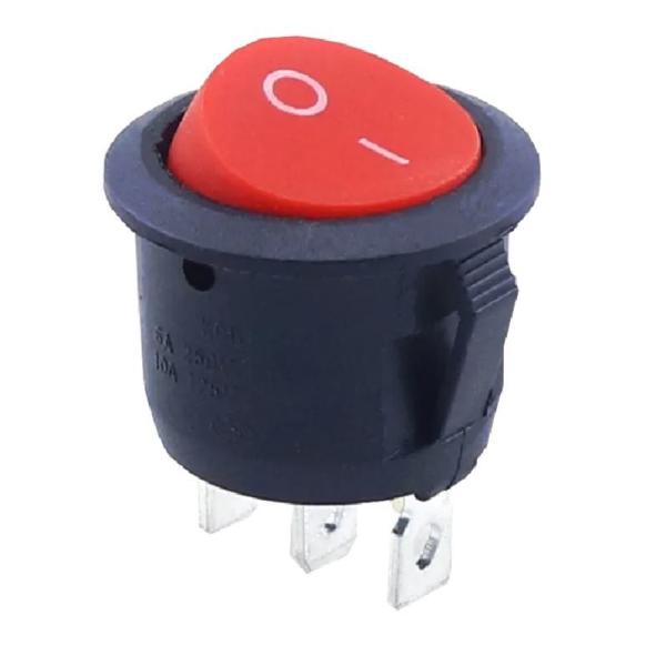 Red Black ON/OFF Round Rocker Toggle Switch 6A/250VAC 10A 125VAC Power switch
