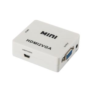 Quality White 1080P 4K*2K Mini HDMI To VGA Converter wholesale