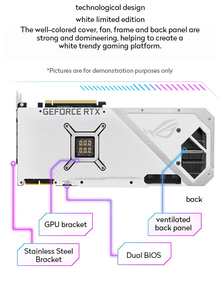 Computer Desktop Graphics Card ROG-STRIX-RTX3070-O8G-WHITE HDMI Outputs