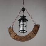 Industrial Wood Chandelier Creative Living Room Bar Dining Room Handing Lamp(WH