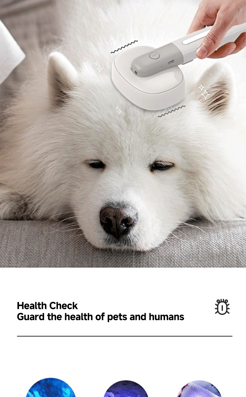 Pet Brush Cats Dogs ABS TPR Grooming Products Multifunctional Brush UV Light