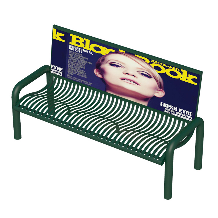 Waterproof SGS Certificate 1800mm Blue Metal Garden Bench