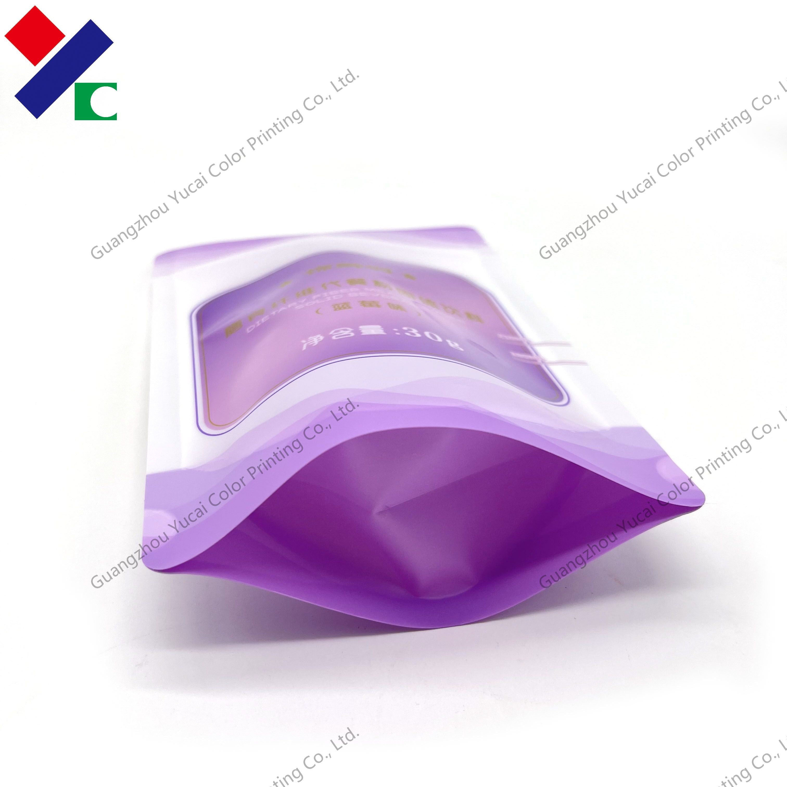 Ny Pe Strench Material Stiff Standing Pouch With Zipper Hanghole Easy Tear