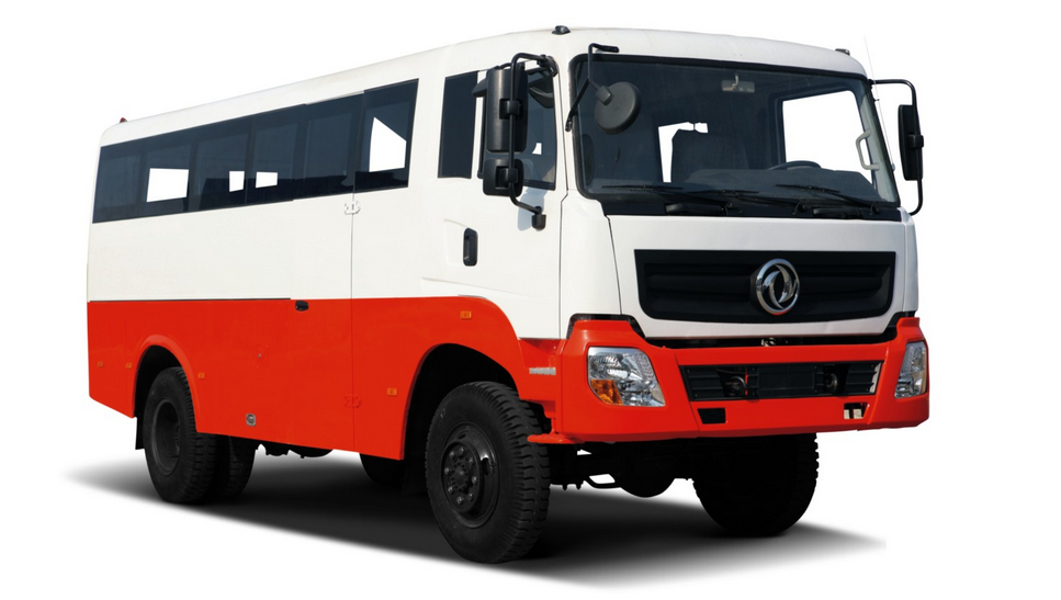 30 Seats 4X4 4WD Medium Size Bus Dual Circuit Full Air Brake and A/C Dongfeng EQ6750ZT