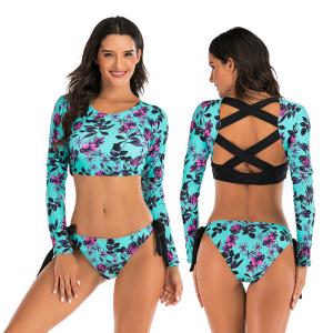 Quality Side Strap Bathing Womens Surfing Suits Sunscreen Split Flowers Quick Drying wholesale