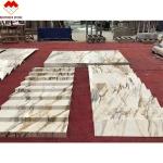 Polished Calacatta Gold Steps on Italy Marble Staircases in Modern Luxury Stone