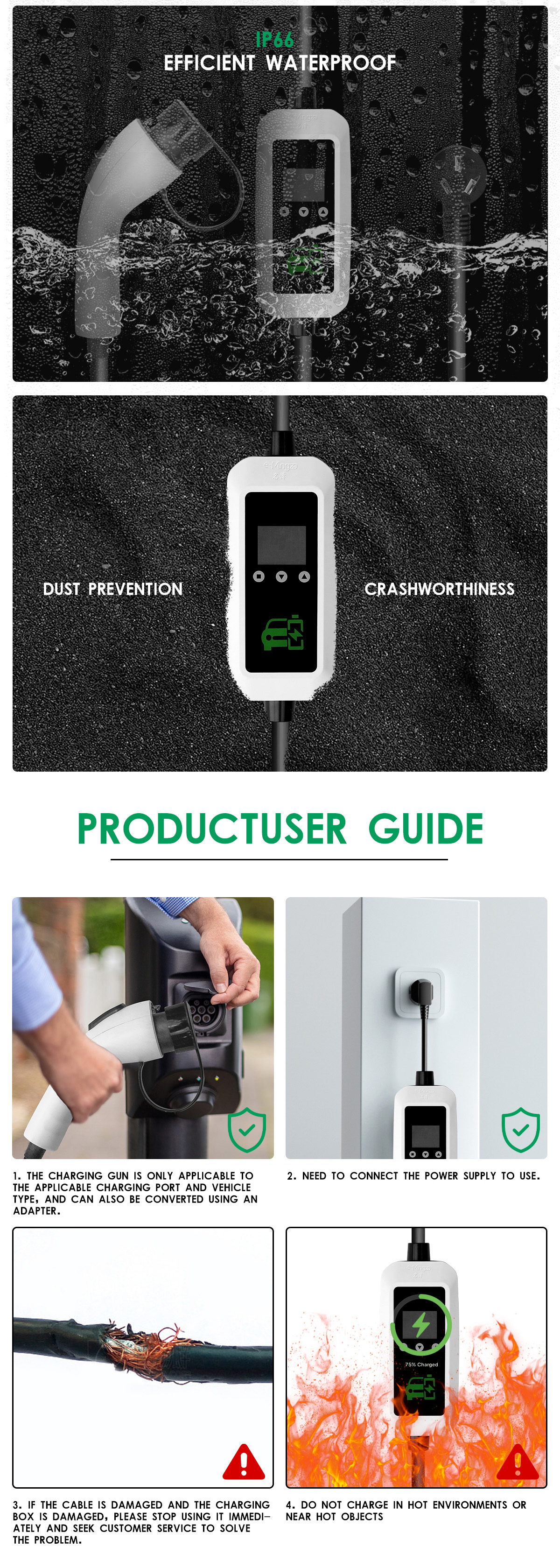 Overcurrent Protection 3.5KW 16A GBT Standard Energy Vehicle Charging Station with Fast Charging and AC EV Charger