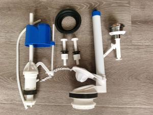 Single Push Button POM Toilet Tank Fittings Embedded Filling Valve + Flapper Flush Valve