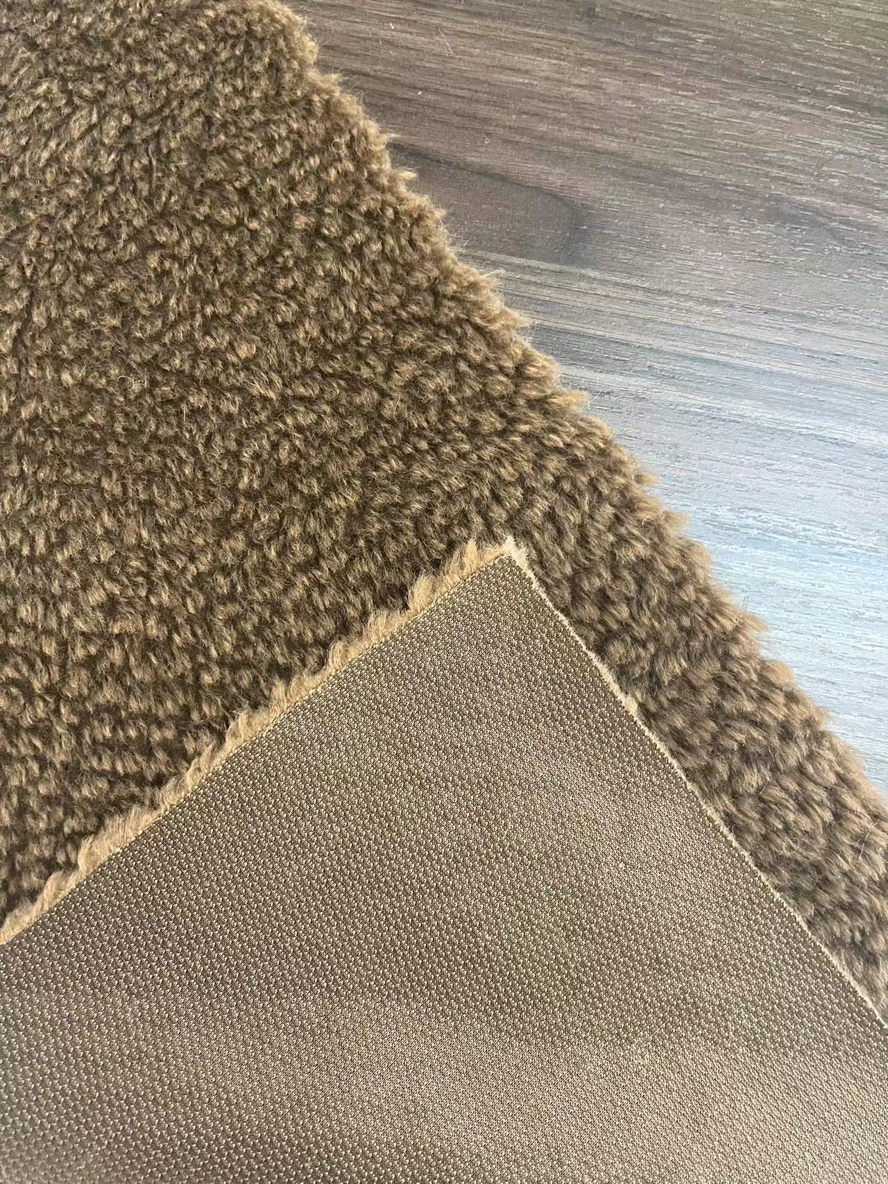 Artificial Soft Plush Faux Fur Sherpa Teddy Fabric with Front Material 100% Polyester