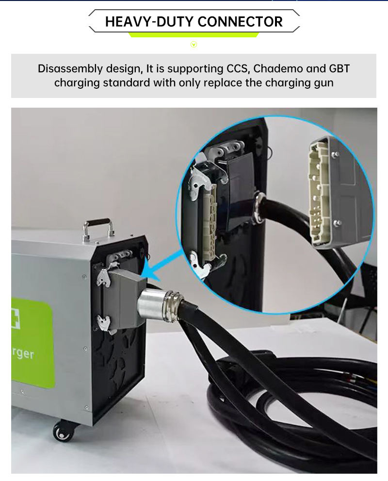 Portable Dc Ev Charger For Electrical Car Fast Mobile Ev Charging Station With GBT OCPP 30kw And Output Current 50A/100A