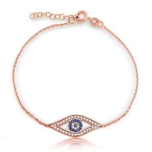 Quality Wholesale 925 Sterling Silver Rose Gold Plated Eye Tanzanite Bracelet wholesale