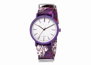 China Violet color print logo fashion lady watches nylon strap 20mm on sale