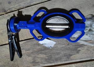 China 150mm 200mm Wafer Style Butterfly Valve With Handle on sale