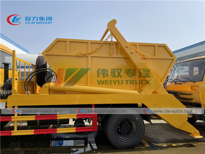 10 Ton 4x2 Pull Arm Skip Loader Garbage Truck With Cummins Engine