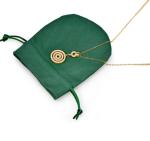 Green Fabric Drawstring Gift Bags Small Round Velvet Jewelry Bags