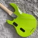 Custom 4 Strings Stingray Electric Bass Guitar in Green with White Pickguard