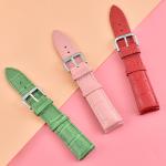 Custom Cowhide Watch Strap 12-24mm , Soft Leather Watch Band Waterproof