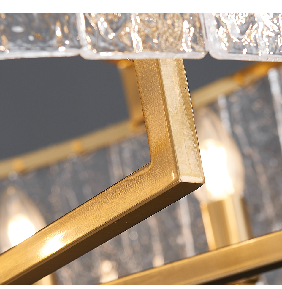 Luxury home decor lamp living room chandelier rectangle modern led crystal chandelier ceiling light(WH-CY-229)