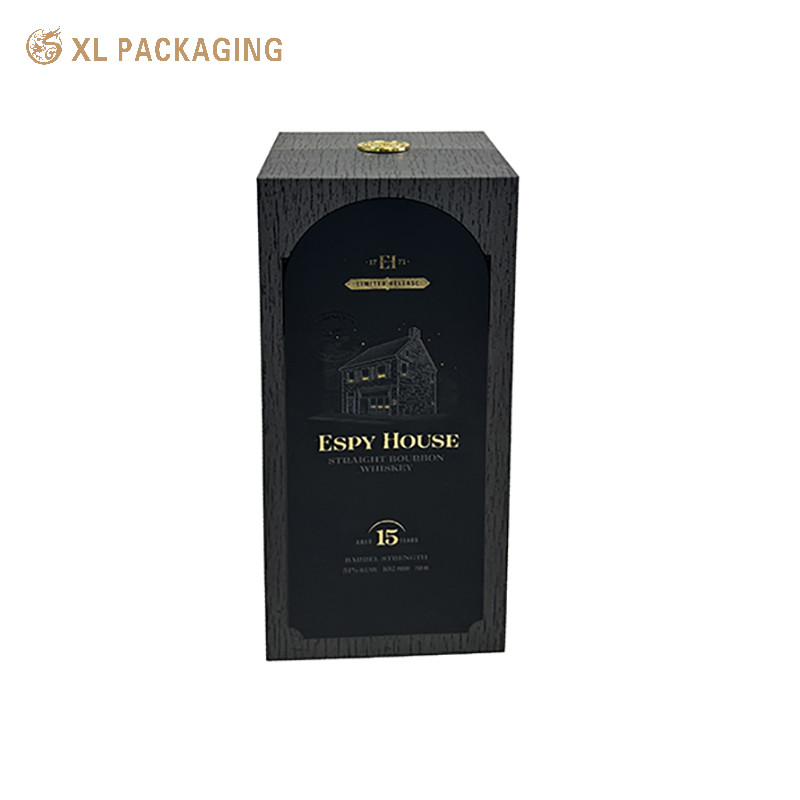 Luxury Foldable Paper Wine Packaging Box Beverage Bottle With Magnetic Closure Lid