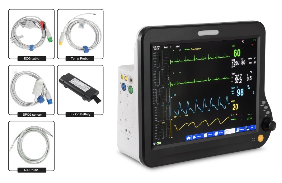 IEC Approved Portable Patient Monitor , NIBP Multi Parameter Patient Monitor