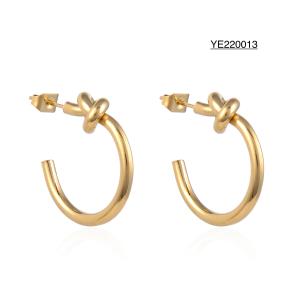 Quality 14k Stainless Steel Gold Earrings Solid Color Semicircle Ear Pendants wholesale