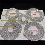 VVS Moissanites Tennis Diamond Necklace Hip Hop 925 Sterling Silver 2mm 3mm 5mm