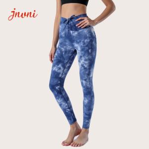 Quality 220gsm Yoga Workout Leggings Naked Skin Tie Dye Gym Tights With Pockets wholesale