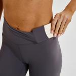 Women'S High Waist Sports Pocket Yoga Pants Solid Color Tight