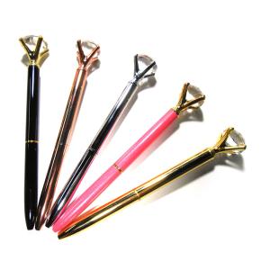Quality Retarctable Stainless Steel Ballpoint Pen , Laser Logo Diamond Gel Pen wholesale