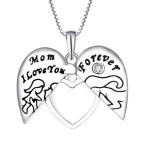 YASVITTI 925 Sterling Silver Mom I Love You Forever Heart Locket Pendant