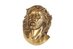 Quality Jesus Portrait Personalized Grave Decorations , Grave Headstone Decorations Painted Brass wholesale