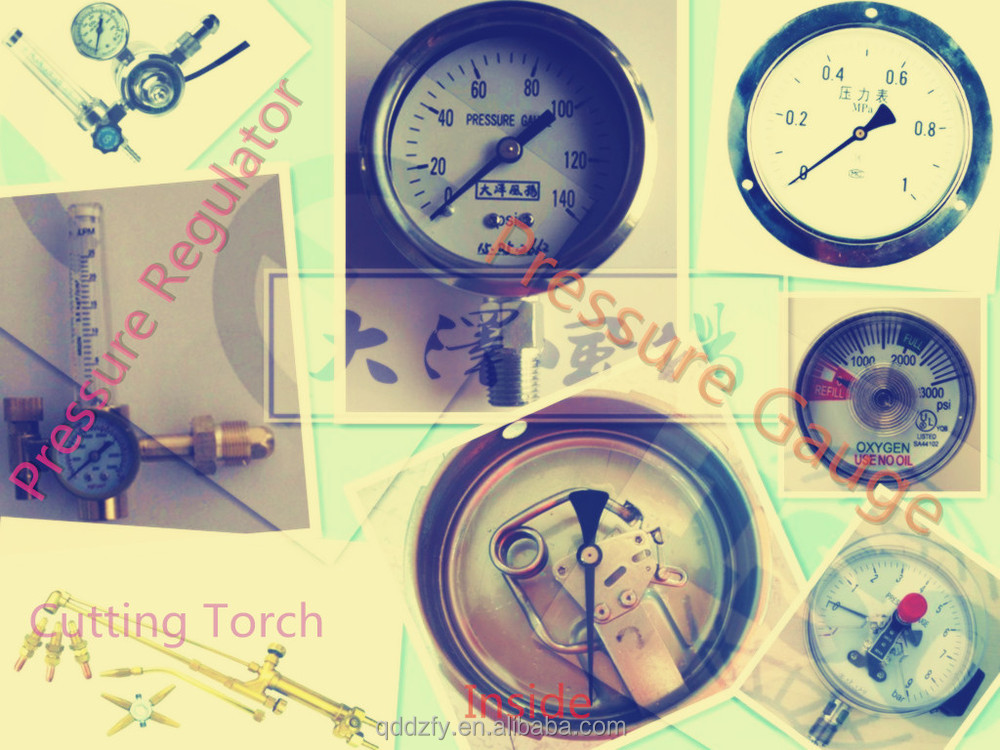 60mm SS304 Industrial Liquid Filled U Tube Pressure Gauge Bourdon Tube Manometer